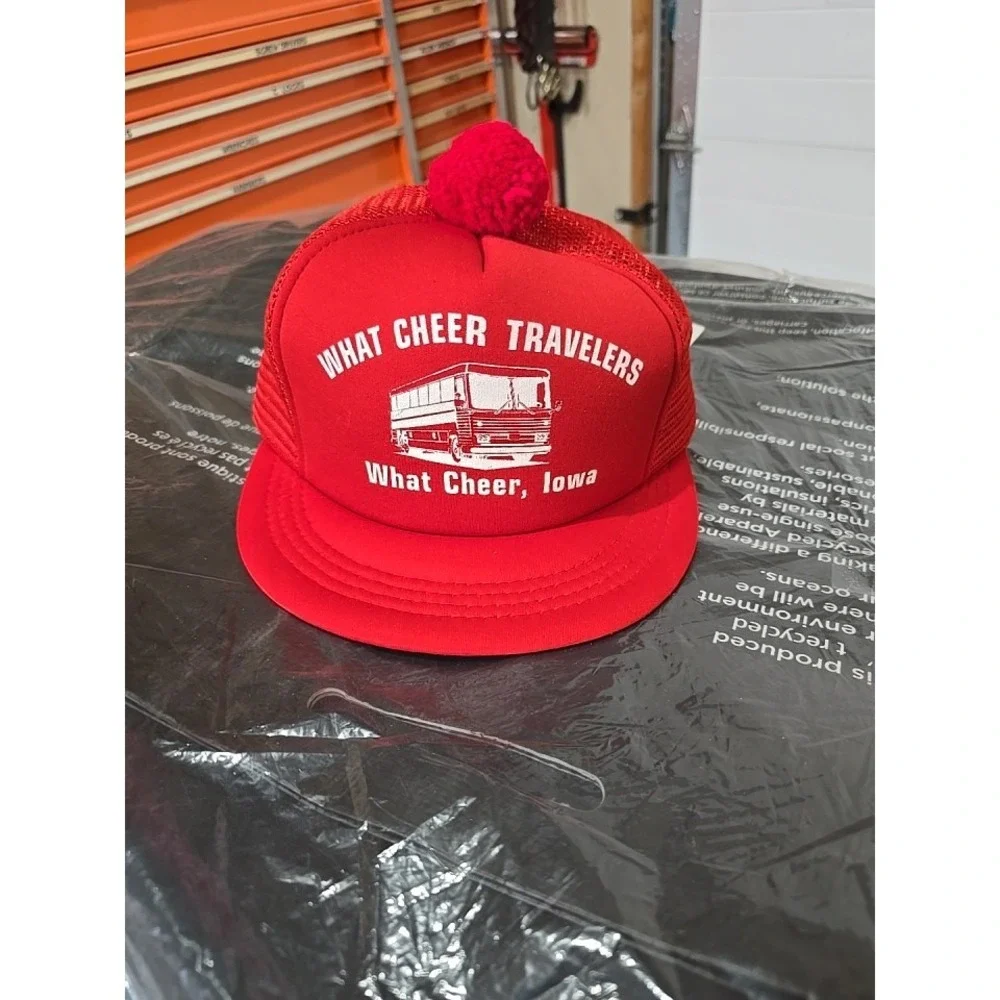 Vintage San Sun Trucker Hat, Red Snap Back, 60% Polyester (One Size Fits All)‎